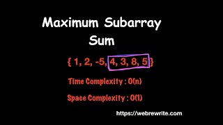 Maximum Subarray Sum Algorithm amp Java Code [upl. by Killy]