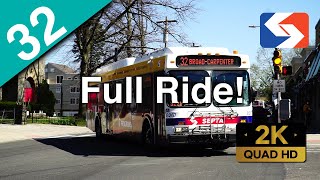 SEPTA Route 32 to RidgeLyceum FULL RIDE  2008 New Flyer DE40LF [upl. by Drarig]