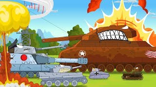 Cartoon about battle 45 MIN full movie Tank for kids Monster Truck VS tank [upl. by Ecirtnas]