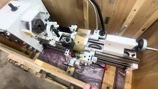 Precision Matthews PM1236 lathe unboxing [upl. by Annaert560]