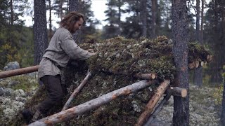 Bushcraft How to make a leanto shelter from only natural materials  survival shelter [upl. by Woo]