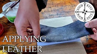 Making A Handmade Book  Part 4  Paring amp Applying Leather [upl. by Ahsinuq815]