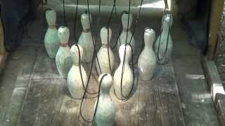 Backyard Duckpin Bowling with String Pinsetter part 2 [upl. by Yorel]