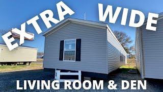 EXTRA WIDE single wide mobile home 18 ft wide with living room amp den Mobile Home Tour [upl. by Tiraj]