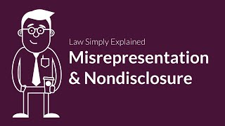 Misrepresentation and Nondisclosure  Contracts  Defenses amp Excuses [upl. by Grossman661]