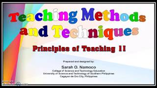 Teaching Methods and Techniques [upl. by Anenahs345]