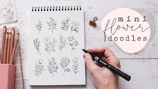 Mini Floral Doodles  Learn To Draw Simple Flowers [upl. by Rayle687]