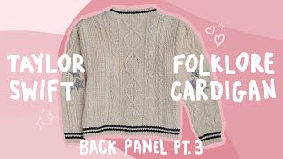 how to knit the taylor swift folklore cardigan  back panel pt 3 rows 1724 [upl. by Eesak]