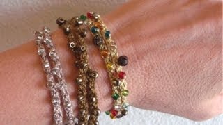 How to crochet a beaded bracelet or wrist band [upl. by Elyod400]