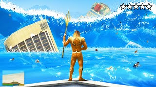 Surviving A TSUNAMI As AQUAMAN In GTA 5 [upl. by Itnavart]