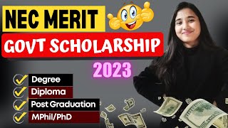 NSP Scholarship 202324 Apply  Central Scheme NEC Merit Scholarship 2024 [upl. by Yelserp886]