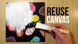 How to REUSE an Old Canvas Painting [upl. by Girardo]