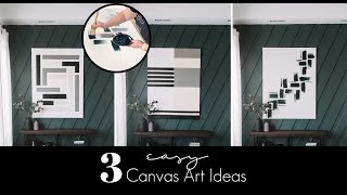 THREE EASY CANVAS ART IDEAS  DIY Acrylic Paintings [upl. by Chamberlain]