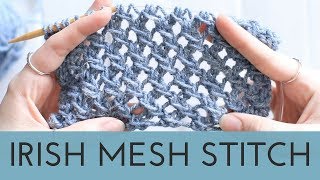 Irish Mesh Stitch  Easy Lace Stitch [upl. by Enenej775]