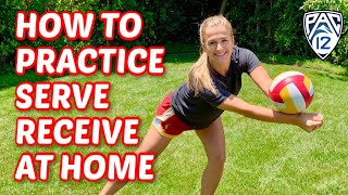 At Home Serve Receive Volleyball Drill  USC Libero Victoria Garrick [upl. by Ydnar]