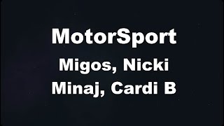 Karaoke♬ MotorSport  Migos Nicki Minaj Cardi B 【No Guide Melody】 Instrumental [upl. by Eremahs972]