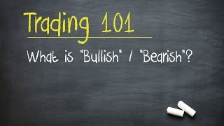 Trading 101 What is quotBullishquot  quotBearishquot [upl. by Margherita]