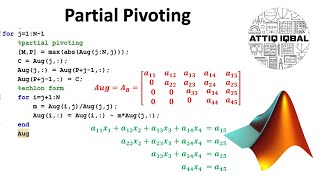 Partial Pivoting in Gauss Elimination with MATLAB code [upl. by Suhcnip819]