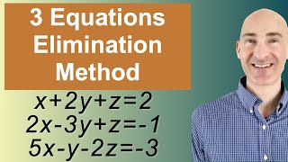 Solving Systems of 3 Equations Elimination [upl. by Potter]