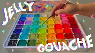 JELLY GOUACHE 🎨 unboxing  speedpaint [upl. by Garges]