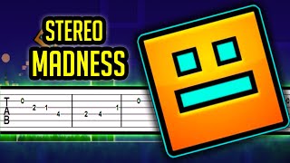 Geometry Dash  Stereo Madness LEVEL 1【𝗧𝗔𝗕】➤ GUITAR TUTORIAL [upl. by Bilbe]