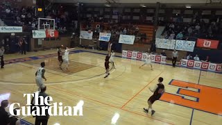 Incredible fullcourt buzzer beater shot wins basketball game [upl. by Allana103]