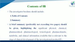 Lecture 5Investigators Brochure amp Clinical Research Protocol Part1 Unit3 By Payal N Vaja [upl. by Acissehc412]