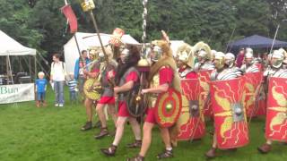 Roman Reenactment at the Amphitheatre in Caerleon Marching In [upl. by Elodie]