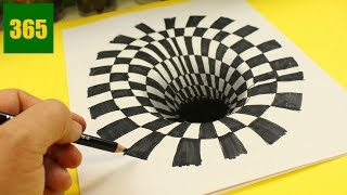 Comment dessiner une Illusion doptique  Trou  Tutoriel [upl. by Akiras]