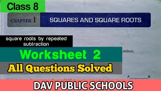 DAV class 8 maths chapter 1 worksheet 2  all questions [upl. by Forta]