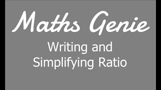 Writing and Simplifying Ratio [upl. by Weitman]