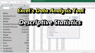 Descriptive Statistics in Excel Using the Data Analysis Tool [upl. by Gibe]