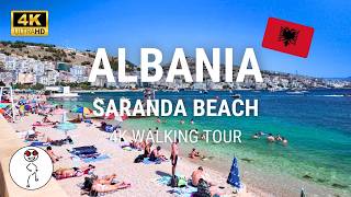 Walking Along Saranda Beach Front  Sarande Albanian Riviera Walking Tour 4K 60 FPS AL [upl. by Hanoy]