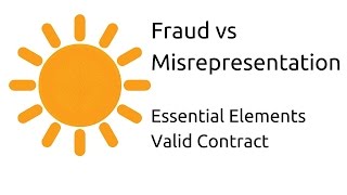 Fraud vs Misrepresentation  Other Essential Elements of a Valid Contract  CA CPT  CS amp CMA [upl. by Chemar433]