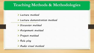 Teaching Methodologies [upl. by Bocaj]