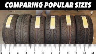 Comparing different tires sizes next to each other [upl. by Brose]